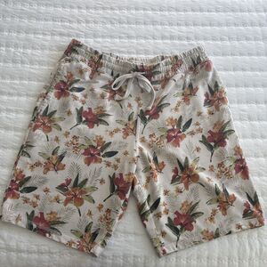 Men’s Retrofit Brand Size L Hawaiian Floral Print Drawstring Sweat Shorts
